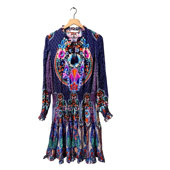 Johnny Was Dresses & Skirts - Johnny Was Multi-Color Floral Paisley Print Ruffle Pleated Dress Size Medium